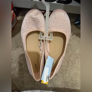 “New”Cat & Jack Pink Rhinestone Flats size5